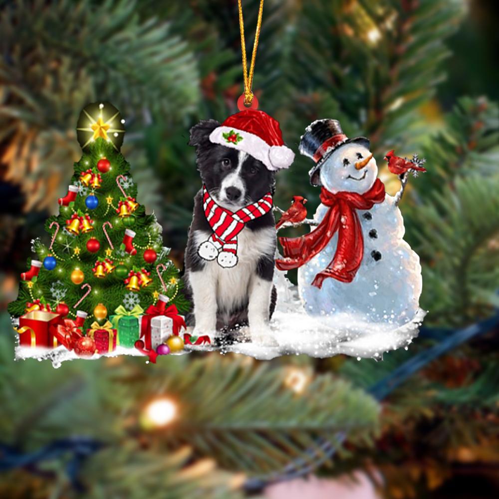 Ornament- Border Collie Christmas Snow Hanging Ornament Dog Ornament, Car Ornament, Christmas Ornament - Best gifts your whole family