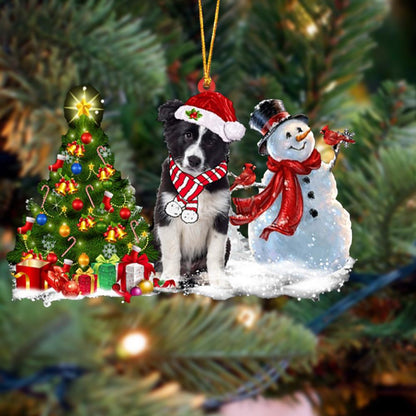 Ornament- Border Collie Christmas Snow Hanging Ornament Dog Ornament, Car Ornament, Christmas Ornament - Best gifts your whole family