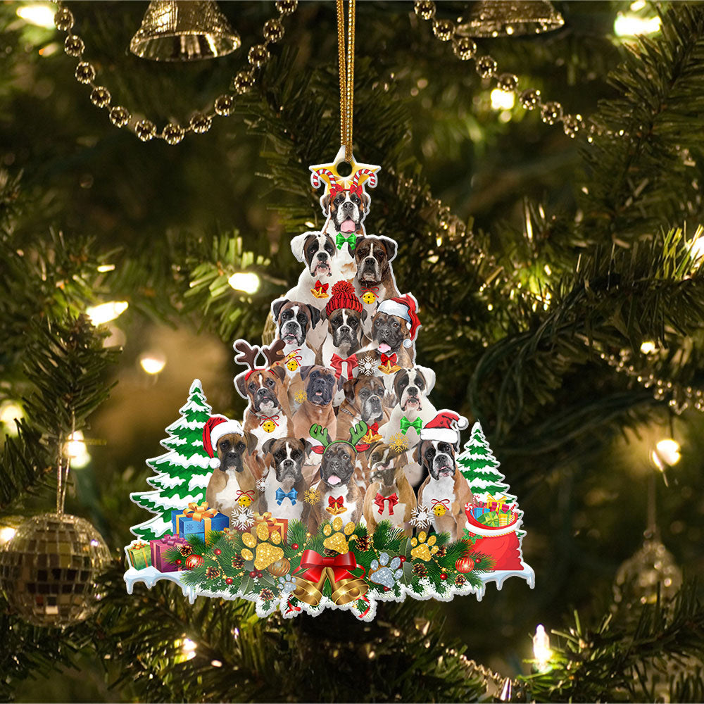 Ornament- Boxer Full The Christmas Tree-Two Sided Ornament, Happy Christmas Ornament, Car Ornament - Best gifts your whole family