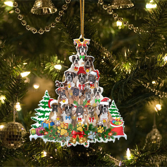 Ornament- Boxer Full The Christmas Tree-Two Sided Ornament, Happy Christmas Ornament, Car Ornament - Best gifts your whole family