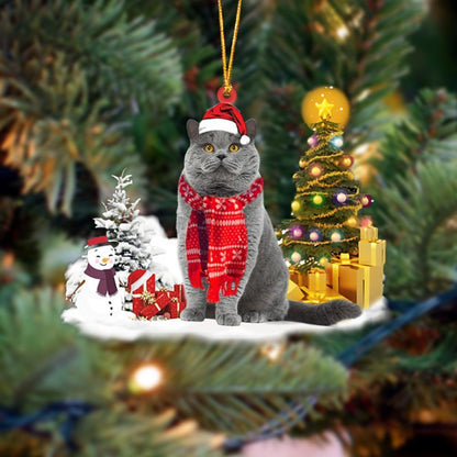 Ornament- British Shorthair Cat Christmas Ornament Dog Ornament, Car Ornament, Christmas Ornament - Best gifts your whole family