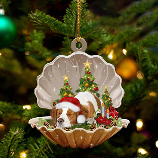 Ornament- Brittany Spaniel3-Sleeping Pearl in Christmas Two Sided Ornament, Christmas Ornament, Car Ornament - Best gifts your whole family