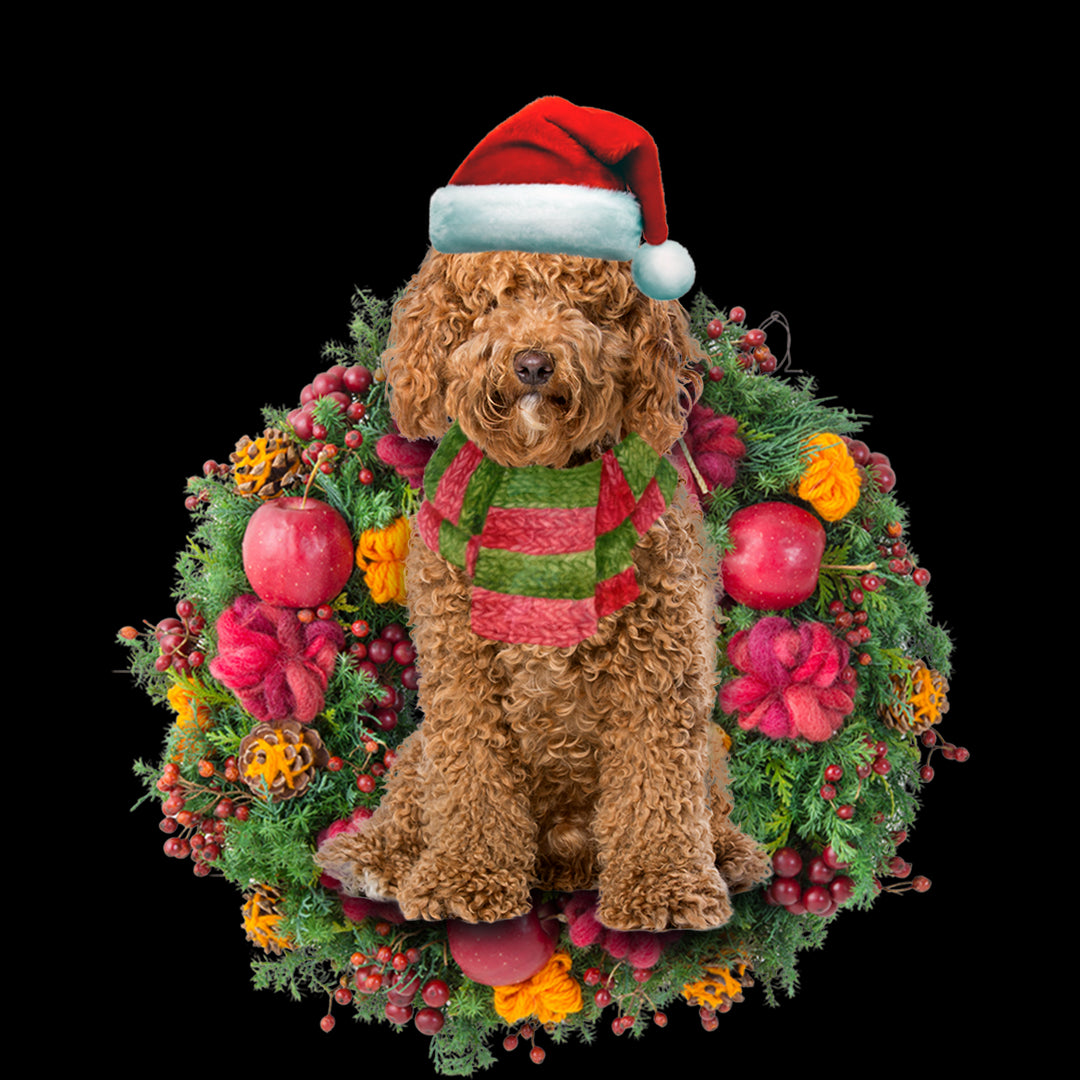 Ornament- Brown Labradoodle Christmas Ornament, Happy Christmas Ornament, Car Ornament - Best gifts your whole family