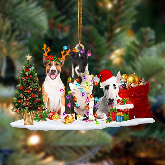 Ornament- Bull Terrier-Christmas Dog Friends Hanging Ornament, Happy Christmas Ornament, Car Ornament - Best gifts your whole family