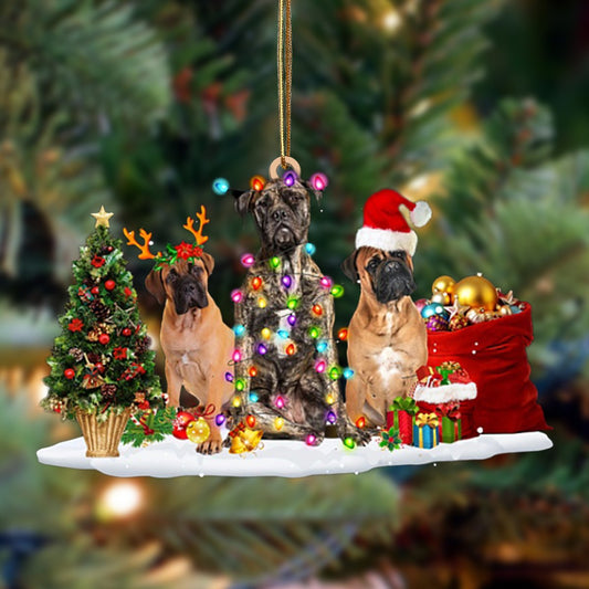 Ornament- Bullmastiff-Christmas Dog Friends Hanging Ornament, Happy Christmas Ornament, Car Ornament - Best gifts your whole family
