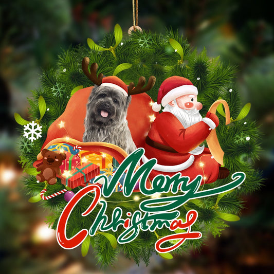 Ornament- cairn terrier 2-Santa & dog Hanging Ornament, Happy Christmas Ornament, Car Ornament - Best gifts your whole family