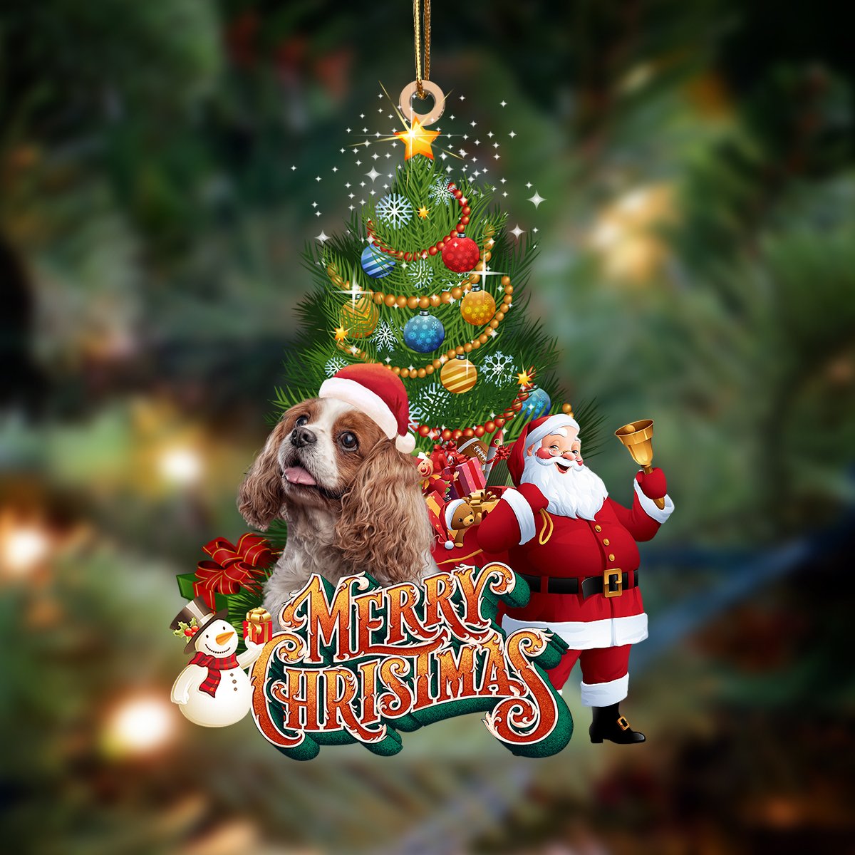 Ornament- Cavalier King Spaniel-Christmas Tree&Dog Hanging Ornament, Happy Christmas Ornament, Car Ornament - Best gifts your whole family