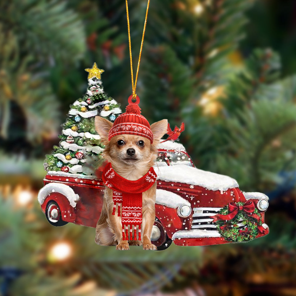 Ornament- Chihuahua 3-Christmas Car Two Sided Ornament, Happy Christmas Ornament, Car Ornament - Best gifts your whole family
