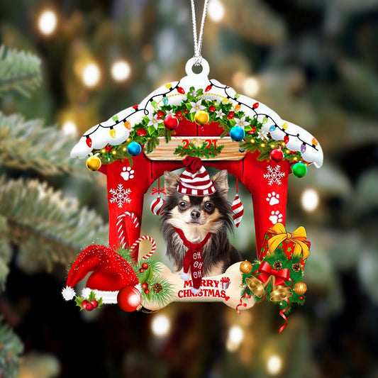 Ornament- Chihuahua 4-Christmas House Two Sided Ornament, Happy Christmas Ornament, Car Ornament - Best gifts your whole family