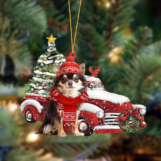 Ornament- Chihuahua-Christmas Car Two Sided Ornament, Happy Christmas Ornament, Car Ornament - Best gifts your whole family