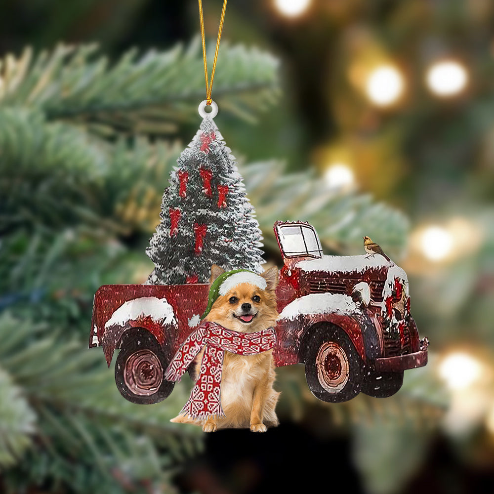 Ornament- Chihuahua3-Christmas Truck Two Sided Ornament, Happy Christmas Ornament, Car Ornament - Best gifts your whole family