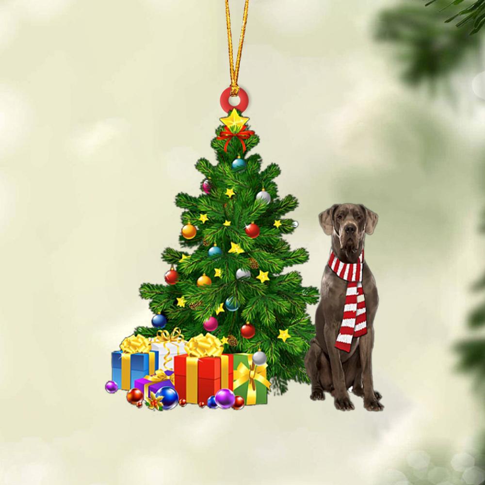 Ornament- CHOCOLATE Great Dane-Christmas Star Hanging Ornament, Happy Christmas Ornament, Car Ornament - Best gifts your whole family