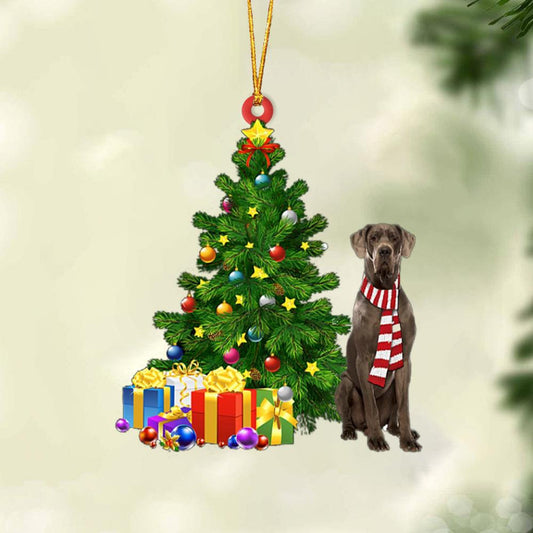 Ornament- CHOCOLATE Great Dane-Christmas Star Hanging Ornament, Happy Christmas Ornament, Car Ornament - Best gifts your whole family