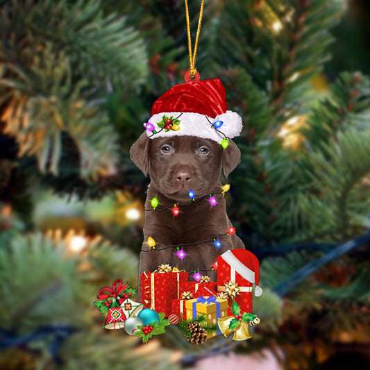 Ornament- CHOCOLATE Labrador-Dog Be Christmas Tree Hanging Ornament, Happy Christmas Ornament, Car Ornament - Best gifts your whole family