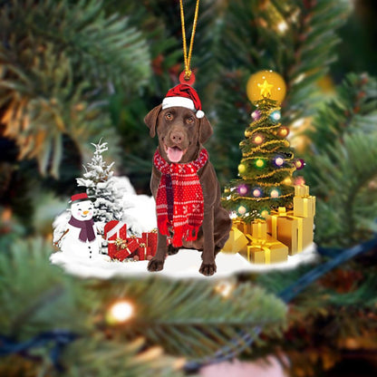 Ornament- Chocolate Labrador Retriever Christmas Ornament Dog Ornament, Car Ornament, Christmas Ornament - Best gifts your whole family