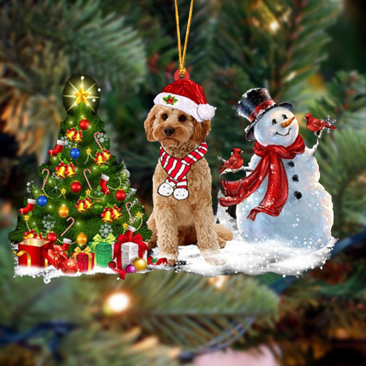 Ornament- Cockapoo Christmas Snow Hanging Ornament Dog Ornament, Car Ornament, Christmas Ornament - Best gifts your whole family
