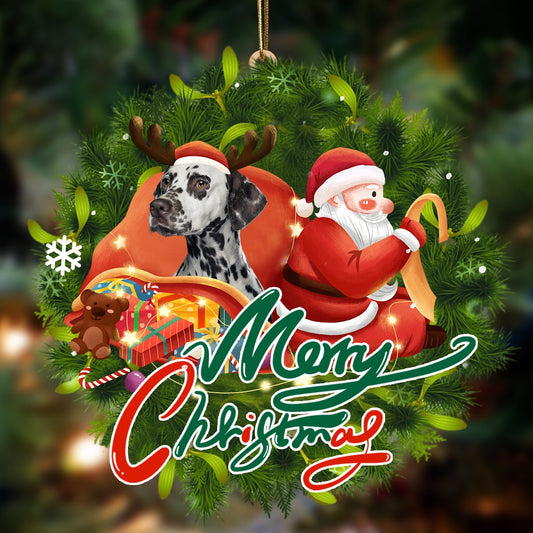 Ornament- Dalmatian 2-Santa & dog Hanging Ornament, Happy Christmas Ornament, Car Ornament - Best gifts your whole family