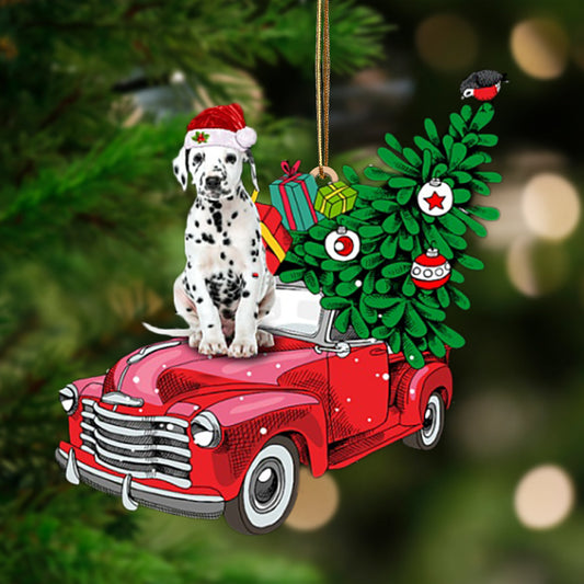 Ornament- Dalmatian-Pine Truck Hanging Ornament, Happy Christmas Ornament, Car Ornament - Best gifts your whole family