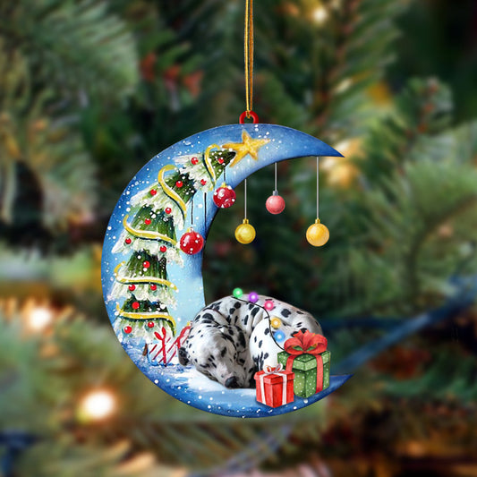 Ornament- Dalmatian-Sleep On The Moon Christmas Two Sided Ornament, Happy Christmas Ornament, Car Ornament - Best gifts your whole family