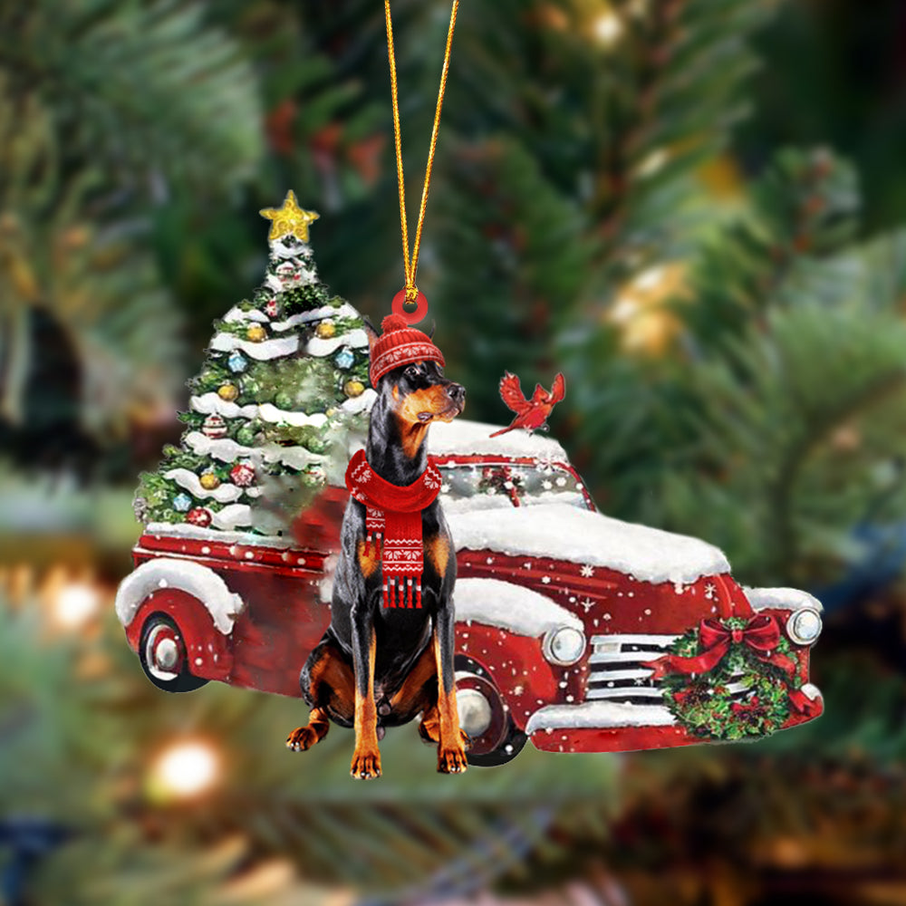 Ornament- Doberman 1-Christmas Car Two Sided Ornament, Happy Christmas Ornament, Car Ornament - Best gifts your whole family