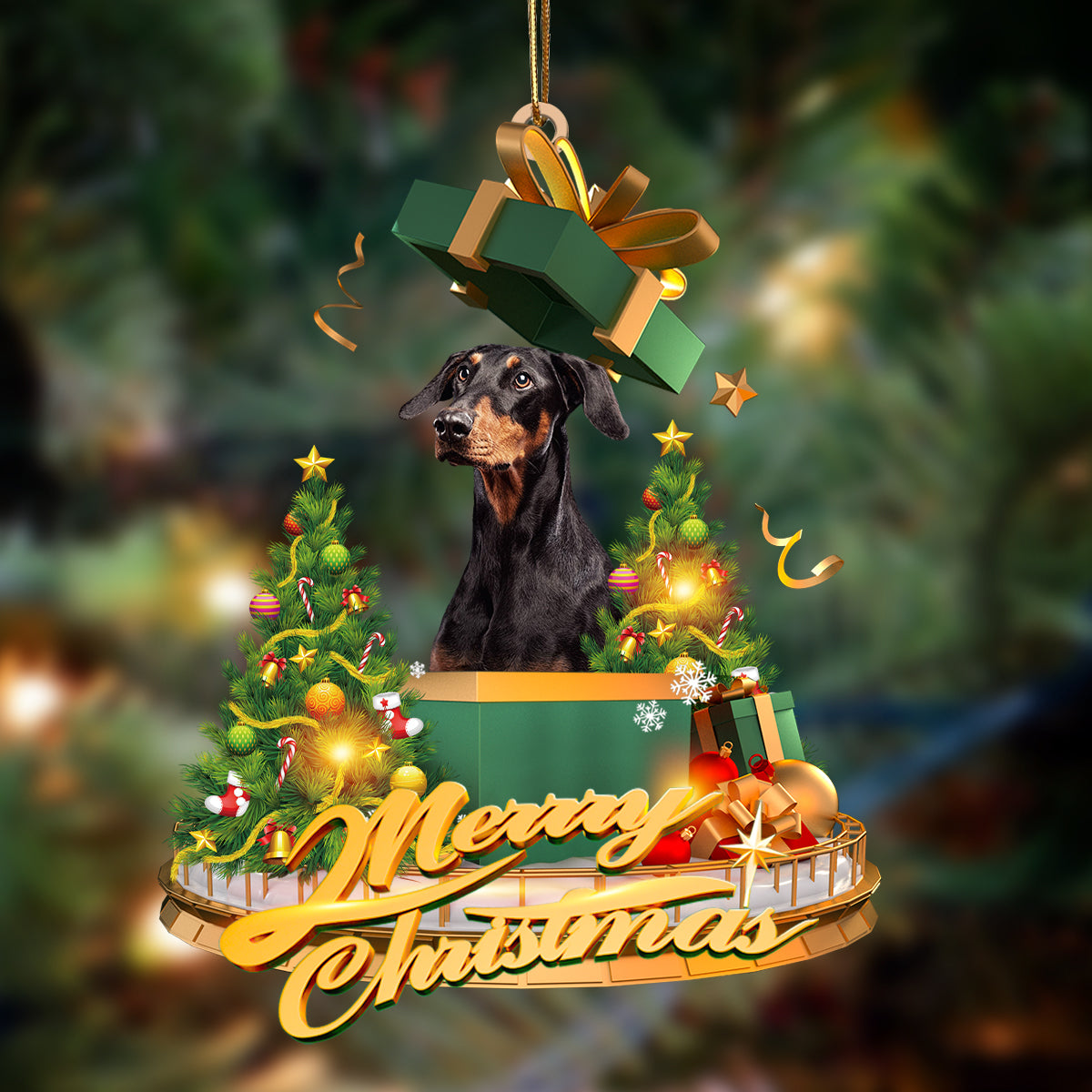 Ornament- Doberman-Christmas Gifts&dogs Hanging Ornament, Happy Christmas Ornament, Car Ornament - Best gifts your whole family