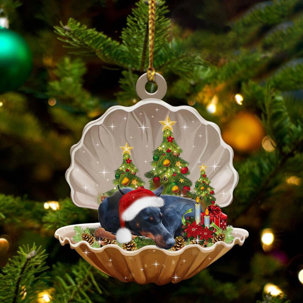 Ornament- Doberman Pinscher3-Sleeping Pearl in Christmas Two Sided Ornament, Christmas Ornament, Car Ornament - Best gifts your whole family