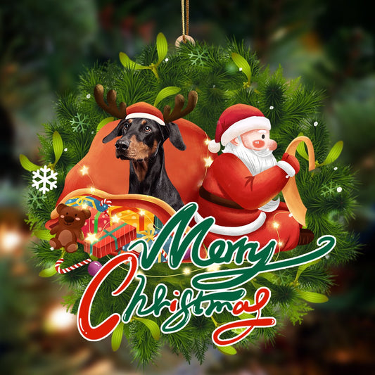 Ornament- Doberman-Santa & dog Hanging Ornament, Happy Christmas Ornament, Car Ornament - Best gifts your whole family