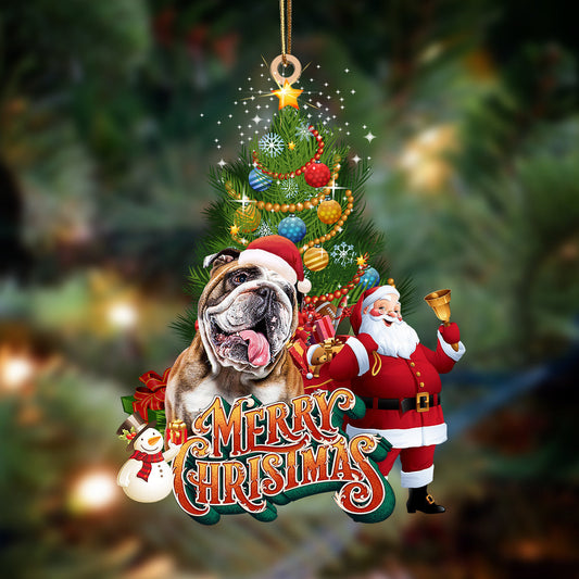 Ornament- English Bulldog3-Christmas Tree&Dog Hanging Ornament, Happy Christmas Ornament, Car Ornament - Best gifts your whole family