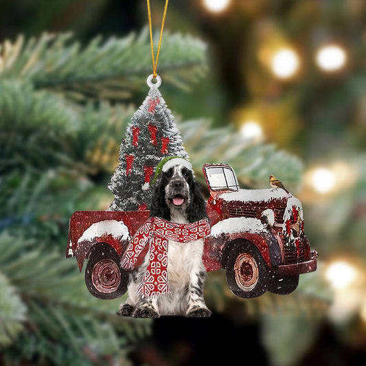 Ornament- English Cocker Spaniel 1-Christmas Truck Two Sided Ornament, Happy Christmas Ornament, Car Ornament - Best gifts your whole family
