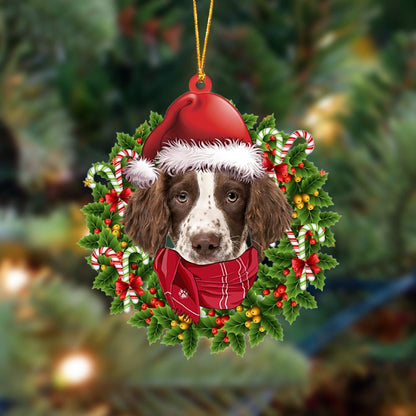 Ornament- English Springer Spaniel 1-Xmas Bandana Hanging Ornament, Happy Christmas Ornament, Car Ornament - Best gifts your whole family