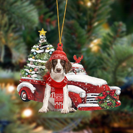 Ornament- English Springer Spaniel-Christmas Car Two Sided Ornament, Happy Christmas Ornament, Car Ornament - Best gifts your whole family