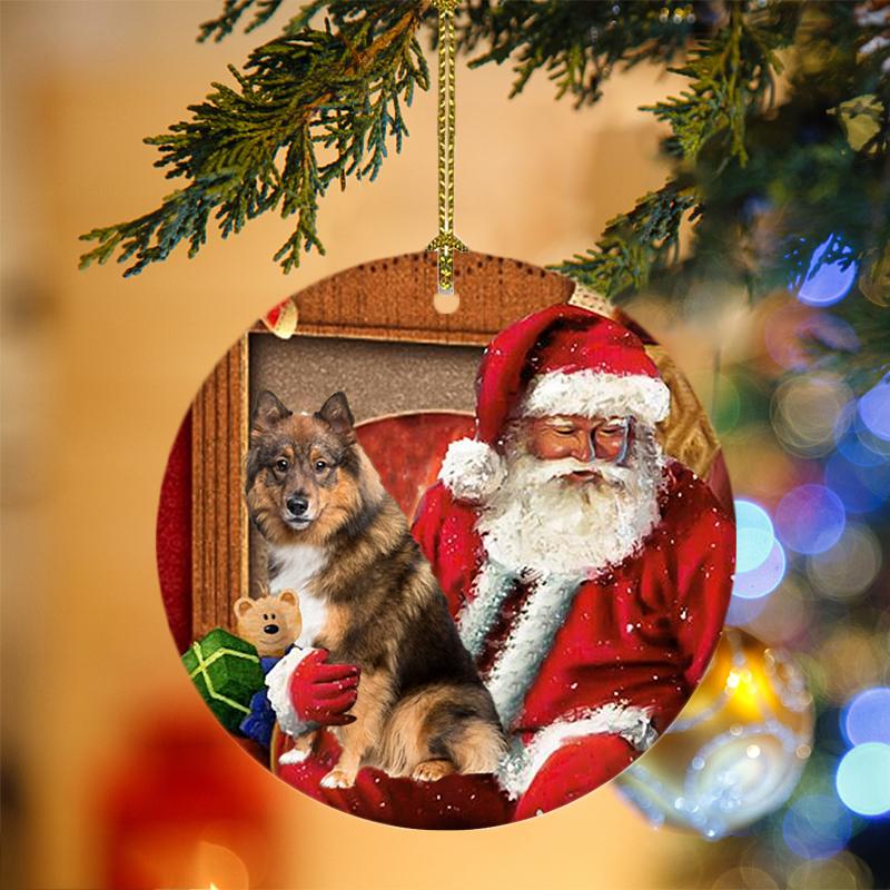 Ornament- Eurasier With Santa Christmas Ornament, Happy Christmas Ornament, Car Ornament - Best gifts your whole family