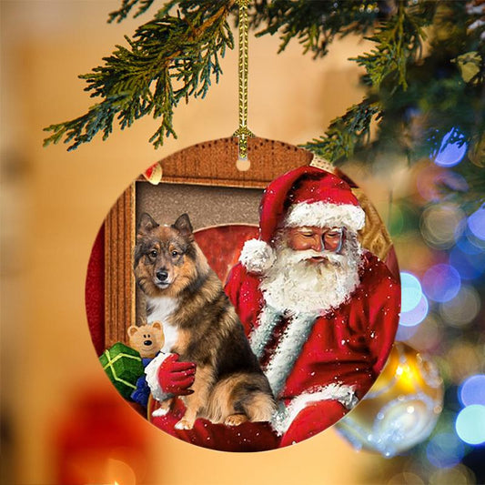 Ornament- Eurasier With Santa Christmas Ornament, Happy Christmas Ornament, Car Ornament - Best gifts your whole family