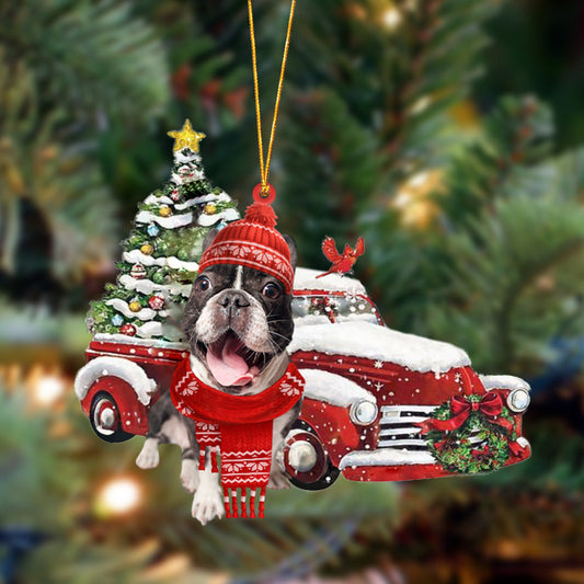 Ornament- French Bulldog 2-Christmas Car Two Sided Ornament, Happy Christmas Ornament, Car Ornament - Best gifts your whole family