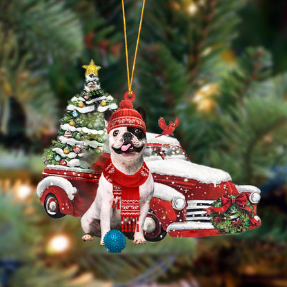 Ornament- French Bulldog 4-Christmas Car Two Sided Ornament, Happy Christmas Ornament, Car Ornament - Best gifts your whole family