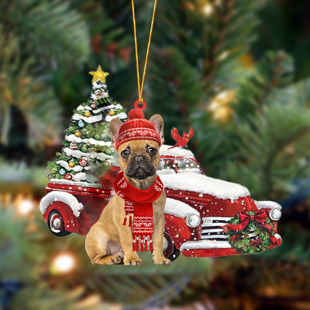 Ornament- French Bulldog 5-Christmas Car Two Sided Ornament, Happy Christmas Ornament, Car Ornament - Best gifts your whole family