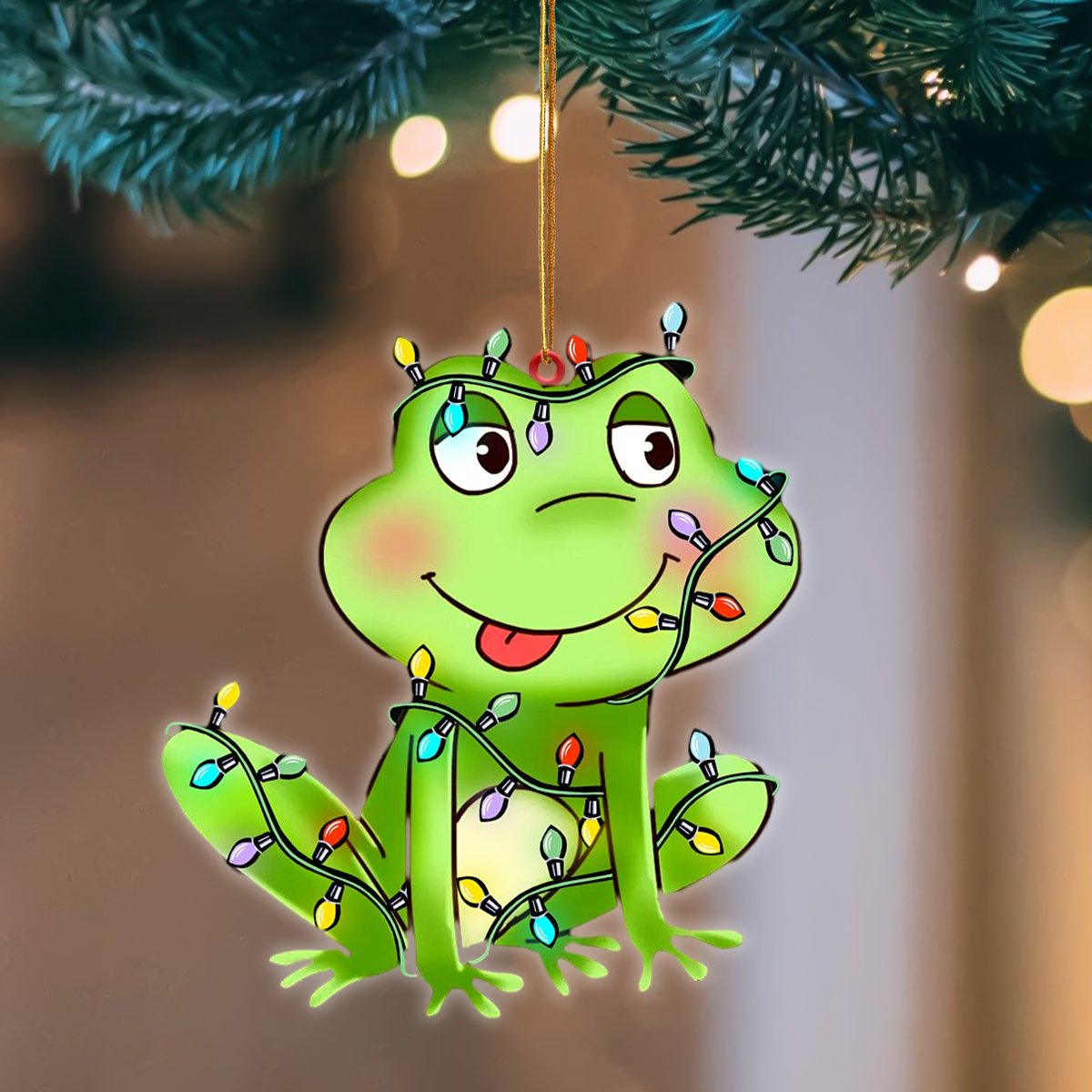 Ornament- Frog Christmas Light Hanging Ornament Dog Ornament, Car Ornament, Christmas Ornament - Best gifts your whole family