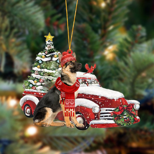 Ornament- German Shepherd 1-Christmas Car Two Sided Ornament, Happy Christmas Ornament, Car Ornament - Best gifts your whole family