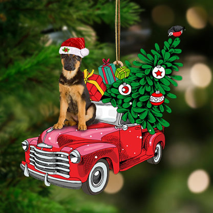 Ornament- German Shepherd 1-Pine Truck Hanging Ornament, Happy Christmas Ornament, Car Ornament - Best gifts your whole family