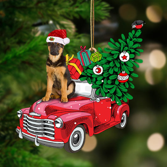 Ornament- German Shepherd 1-Pine Truck Hanging Ornament, Happy Christmas Ornament, Car Ornament - Best gifts your whole family