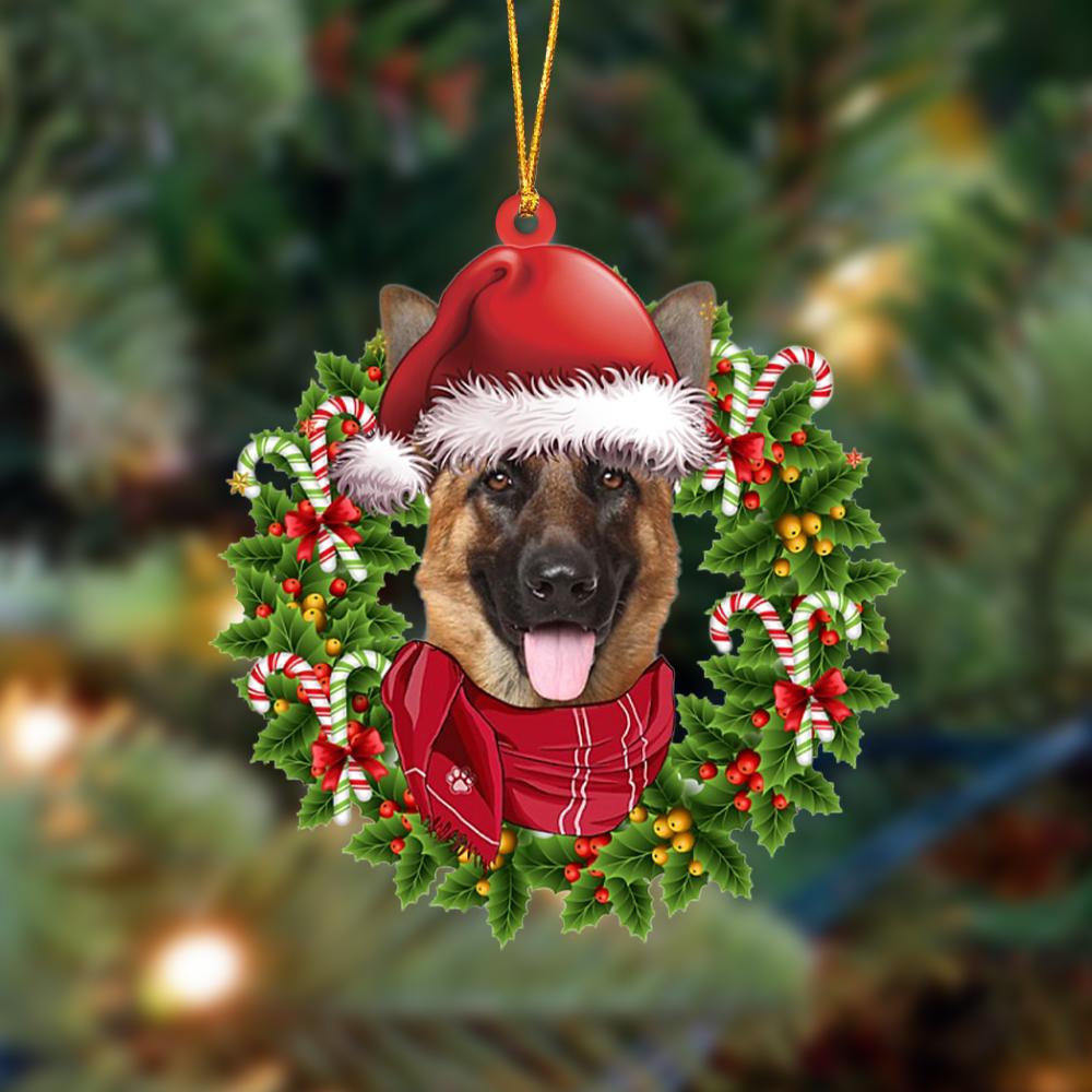 Ornament- German Shepherd 2-Xmas Bandana Hanging Ornament, Happy Christmas Ornament, Car Ornament - Best gifts your whole family