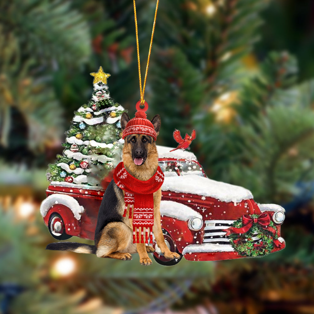 Ornament- German Shepherd 4-Christmas Car Two Sided Ornament, Happy Christmas Ornament, Car Ornament - Best gifts your whole family