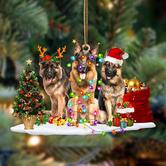 Ornament- German Shepherd-Christmas Dog Friends Hanging Ornament, Happy Christmas Ornament, Car Ornament - Best gifts your whole family