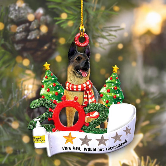 Ornament- German Shepherd Christmas Shape Ornament, Happy Christmas Ornament, Car Ornament - Best gifts your whole family