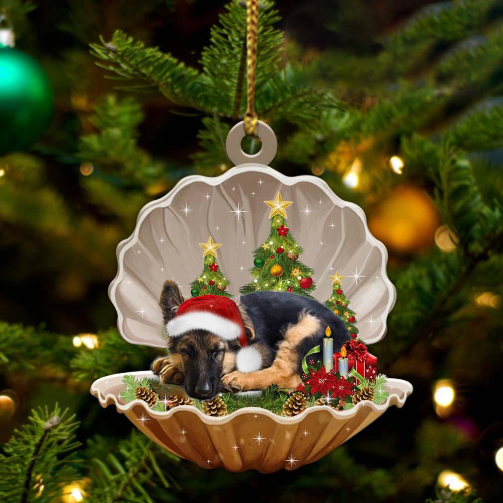 Ornament- German Shepherd3-Sleeping Pearl in Christmas Two Sided Ornament, Christmas Ornament, Car Ornament - Best gifts your whole family