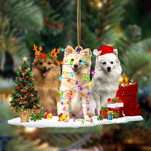 Ornament- German Spitz-Christmas Dog Friends Hanging Ornament, Happy Christmas Ornament, Car Ornament - Best gifts your whole family