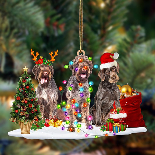 Ornament- German Wirehaired Pointer-Christmas Dog Friends Hanging Ornament, Christmas Ornament, Car Ornament - Best gifts your whole family