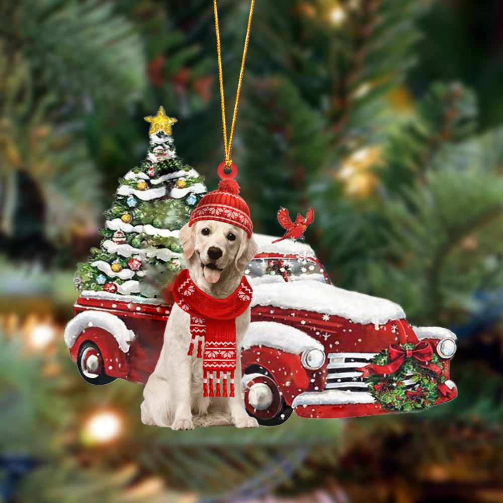 Ornament- Golden Retriever 1-Christmas Car Two Sided Ornament, Happy Christmas Ornament, Car Ornament - Best gifts your whole family