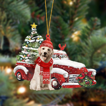 Ornament- Golden Retriever 1-Christmas Car Two Sided Ornament, Happy Christmas Ornament, Car Ornament - Best gifts your whole family