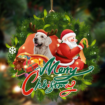 Ornament- Golden Retriever 2-Santa & dog Hanging Ornament, Happy Christmas Ornament, Car Ornament - Best gifts your whole family